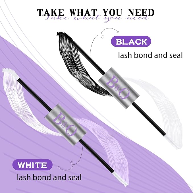 B&Q Lashes Bond and Seal Waterproof 10ML Bond and Seal Long Lasting Lash Bond DIY Lash Extension Bond and Seal for Beginner Eyelash Bond and Seal(YJST-Black)