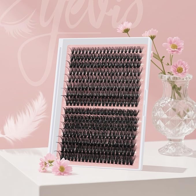 Volume Lash Clusters 60D+80D Thick Eyelash Clusters D Curl Cluster Eyelash Extensions 10-18mm Ultra-Soft Individual Lashes DIY Lash Clusters at Home(60D+80D, 10-18mm)