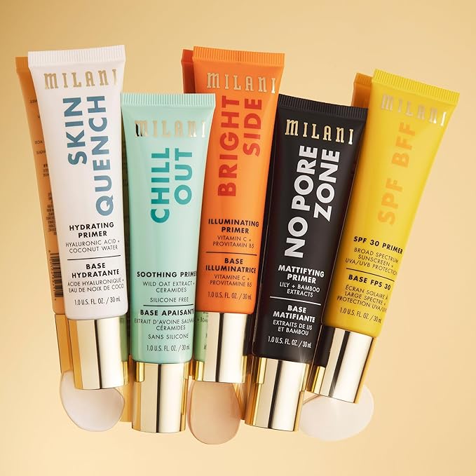 Milani Face Primer for Makeup -Skin Quench Hydrating & Blurring Primer with Hyaluronic Acid & Coconut Water, 1.0 Fl. Oz