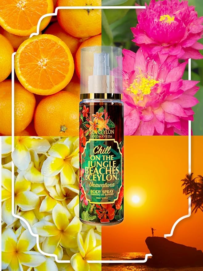 SPA CEYLON Unawatuna Body Spray | Women's Fragrance Spray | Floral and Fruity | Refreshing Beach Summer Fragrance | 200ml