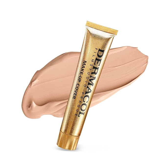 Dermacol Mini Full Coverage Foundation 13g, Liquid Matte Makeup with SPF 30, Waterproof Foundation for Oily Skin, Acne, & Under Eye Bags, Long-Lasting Makeup Products Shade - 210