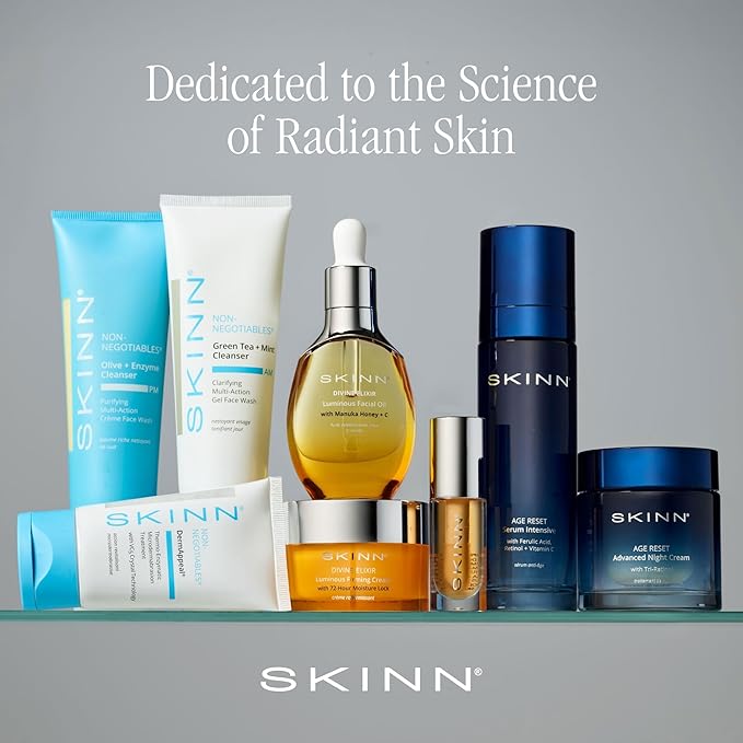 SKINN Luminous Golden Lip Oil - Support Collagen Production, Smooth Lines & Soothe Dry Cracked Lips - Hydrating Lip Gloss & Oils Improves Elasticity, Texture & Luminosity - Vitamin C & Manuka Honey