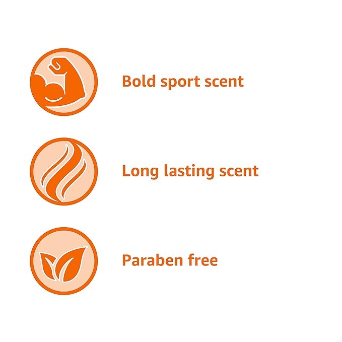 Amazon Basics Mens Soap Body Wash, Sport Scent, 18 Fluid Ounce, Pack of 6