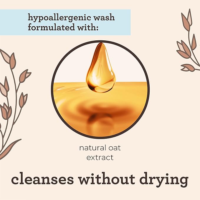 Aveeno Baby Daily Moisture Body Wash & Shampoo with Oat Extract, Hypoallergenic, Tear-Free, No Added Parabens, pH-Balanced Formula For Sensitive Hair & Skin, Baby Essentials, 33 fl oz