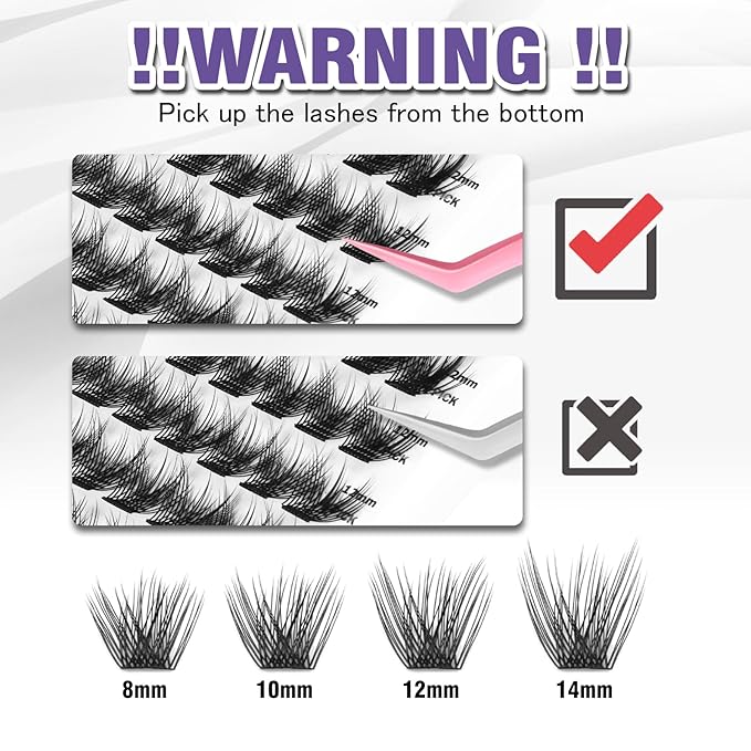 Fluffy Lash Clusters, 156 Lightweight Clusters Individual lashes, 8-14mm Individual Lashes DIY Cluster Lashes Extension Soft Comfortable False Eyelashes (Fluffy-Mixed)