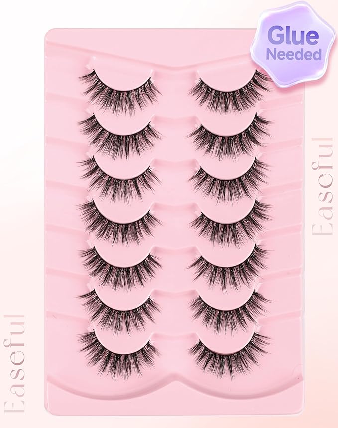 Natural Lashes Natural Eyelashes Natural Look Wispy Lashes Mink Lashes False Eyelashes Fake Eyelashes C Curl Lashes Strip Lashes Pure-06