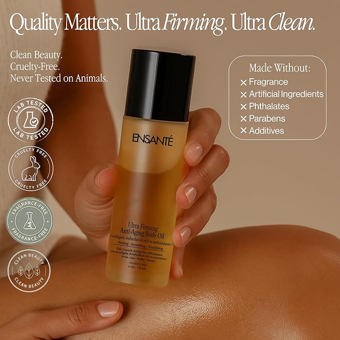 Body Firming Oil for Skin Firming and Tightening with Collagen, Bakuchiol, Squalane Oil, Vitamin E, Anti Aging Treatment, Anti Cellulite Massage Oil Cellulite Remover for Legs, Non Toxic, Non Greasy