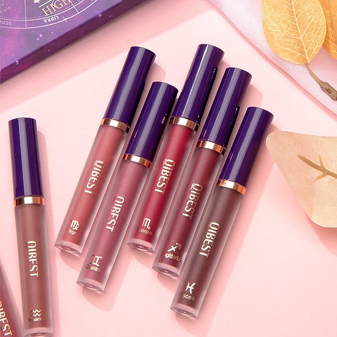 12Pcs Matte Liquid Lipstick Makeup Set, Long Lasting Waterproof Velvet Lip Gloss High Pigmented Lip Makeup Gift Sets for Girls and Women
