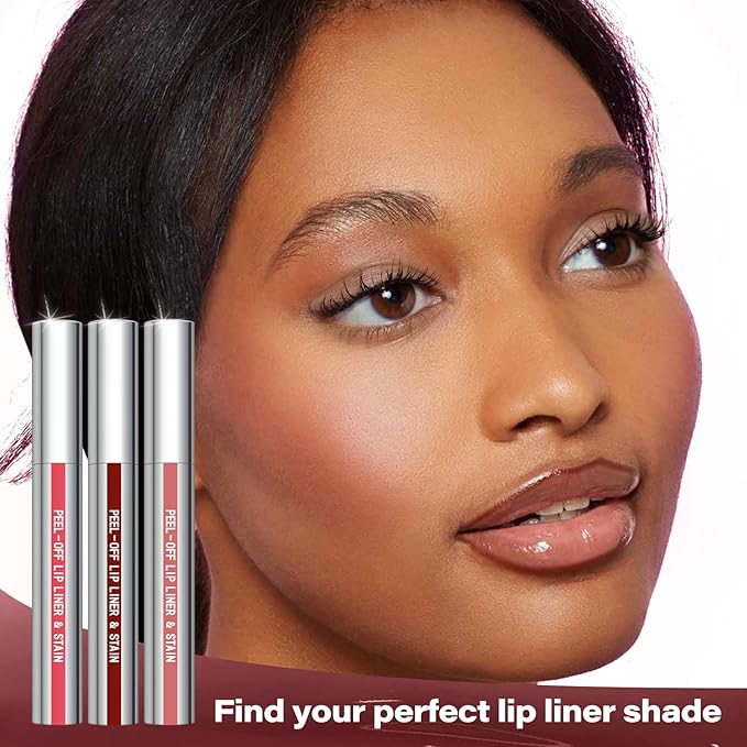 Cilrofelr Peel Off Lip Liner Stain, Long Wear Tattoo Lip Liner with Tweezer, Peel Off Lip Stain with Matte Finish, Long Lasting, Waterproof, Transfer-proof, Highly Pigmented Color (Berry)