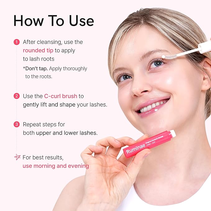 Lash Serum for Damaged, Thin or Extension-Weakened Lashes | PDRN, EGF, 9 Peptides, 20 Amino Acids,| Eyelash & Brow Growth Serum | Gentle Korean Formula, Prostaglandin-Free (0.3fl oz)
