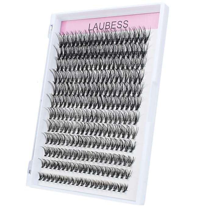 Eyelash Clusters LAUBESS Lash Clusters Individual Lashes Cluster Eyelash Extensions DIY at Home Waterproof Cluster Lashes (30D-0.07D-14-18)