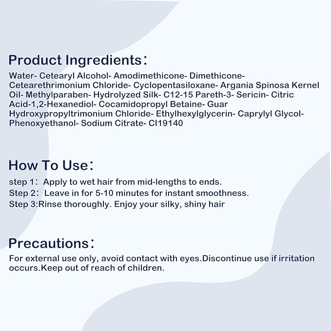Hair Protein, Protein Hair Treatment, Nourishing + Strengthening + Hydrating Hair Mask For Curly Dry Damaged Bleached Split End Hair, Silk Protein & Sericin, Soft Fragrance, 500ml