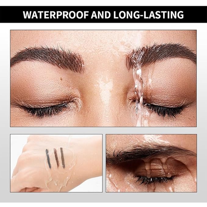 Eyebrow Pencil, Professional Eye Makeup Mechanical Pencil - Retractable Triangle Brow Pencil, Double-sided Brow Brush, Shape, Definition, Fill Eyebrow Makeup