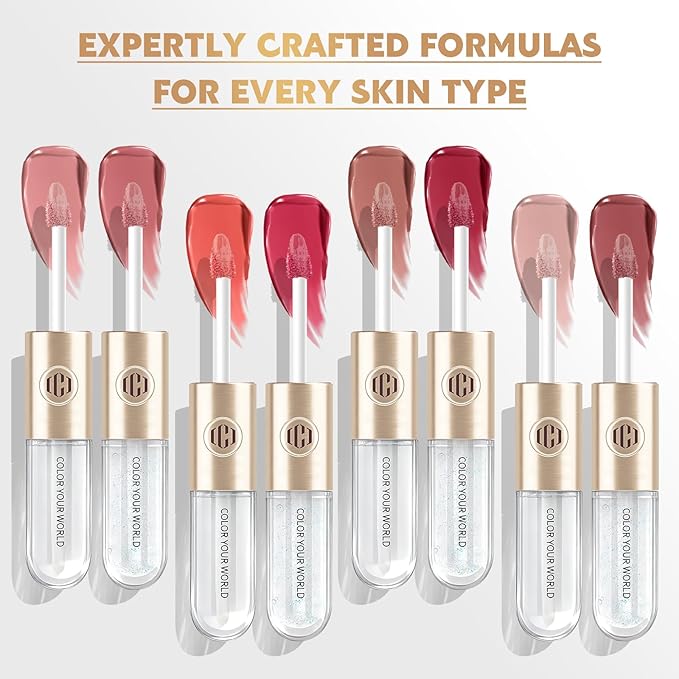 Color Nymph Matte Liquid Lipstick with Clear & Shimmer Lip Oil | 2PCS Lip Makeup Set for Women & Girls | High Pigment Color Long-Lasting Dual Ended Lip Gloss | Cruelty-Free & Vegan (2-Count, 04)