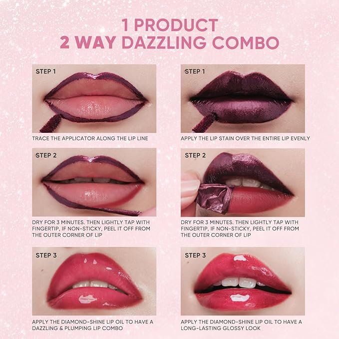JUDYDOLL Peel Off Stain and Plumping Oil Duo - Long-Lasting Lip Stain with 3D Plumping Gloss, Hydrating and Non-Sticky Formula, Macaron-Inspired Lipstick (#05 Coco Bronze)