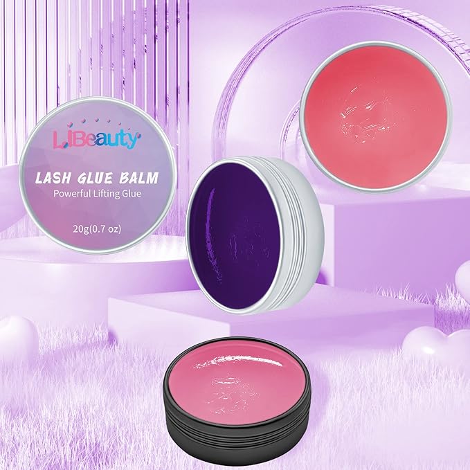 Libeauty Lash Glue Balm Lash Lift Adhesive 0.71Oz/20G Strong Sticky Fruit Flavor Eyelash & Eyebrow Perm Glue Balm for Long Lasting Individual Brow Lamination Gel