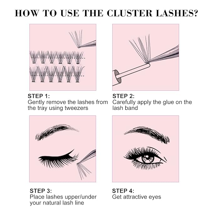 Lash Clusters 72 Individual Lashes Mixed Length Wispy Cluster Lashes Eyelash Clusters DIY Eyelash Extension Individual Lash Extension Supplies Mix (10D-0.07c, 12mm)