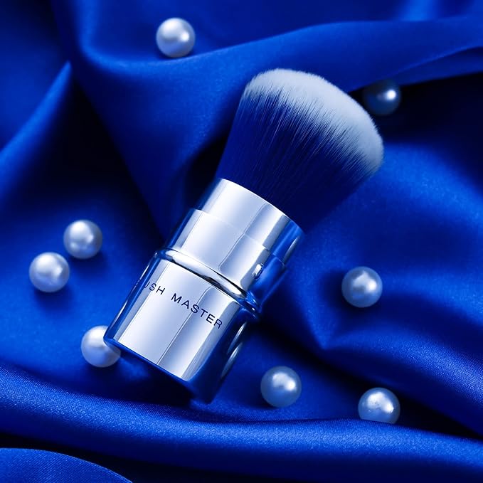 Retractable Kabuki Makeup Brush Travel Powder Brush for Foundation, Blush, Bronzer, Concealer, Portable Brush w/Cover…