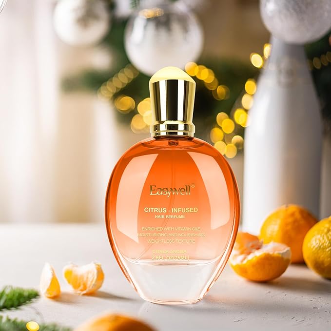 Hair Perfume for Women, Christmas Gift Birthday Gifts for Mom and girls, Leave In Conditioner Spray with Vitamin B5, Hair Care Fragrance, Hair Oil Mist, Citrus, 2.5 fl oz
