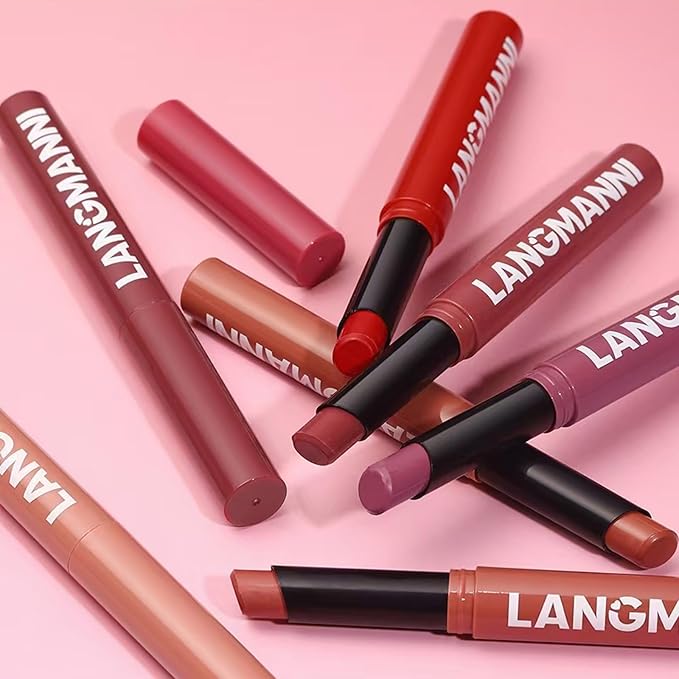 Dark Red Lipstick For Women Matte Highly Pigmented Lip stick Hypoallergenic Waterproof Long Lasting Lipsticks Quick Makeup Lightweight Portable # 12