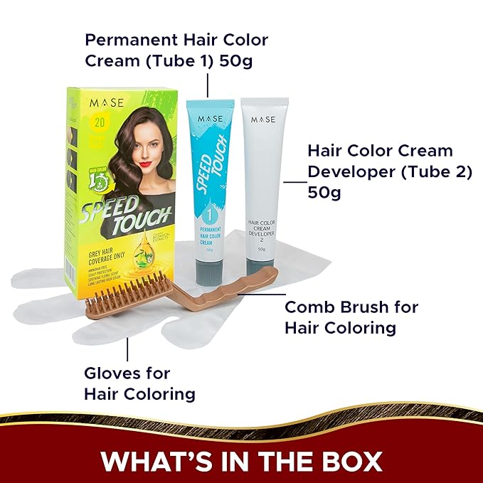 1 Minute Brown Black Hair Dye - 100% Color Grey Coverage For Women and Men - Long Lasting and Permanent Hair Color - Ammonia Free With Botanical Extracts