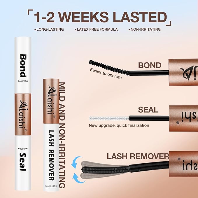 Lash Clusters Kit, DIY Cluster Eyelash Extensions 10‑20mm, 80D, 240pcs Fluffy D Curl Natural Lashes with Bond & Seal,Remover,Tweezers – Fake Cat Eye Individual Clusters