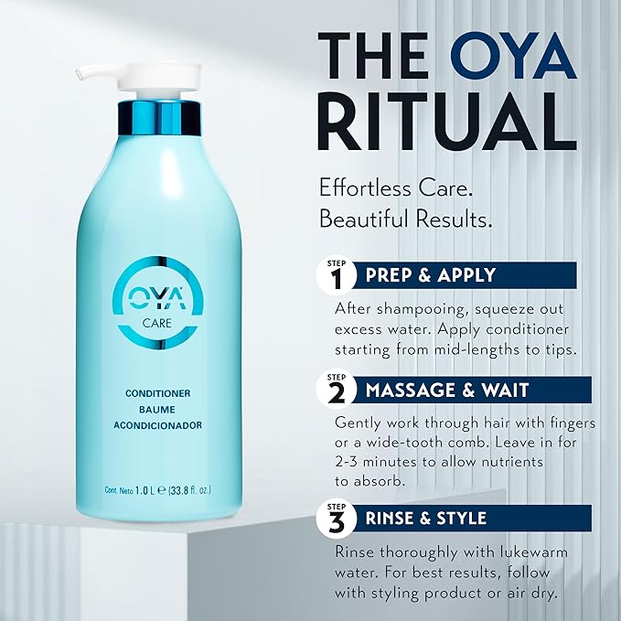 OYA Care Conditioner for Color-Treated Hair – Hydrating & Moisturizing Conditioner for Women & Men – Reduces Frizz, Strengthens Dry & Damaged Hair – For Fine, Thin, Wavy & Frizzy – 1L / 33.8 fl. oz.