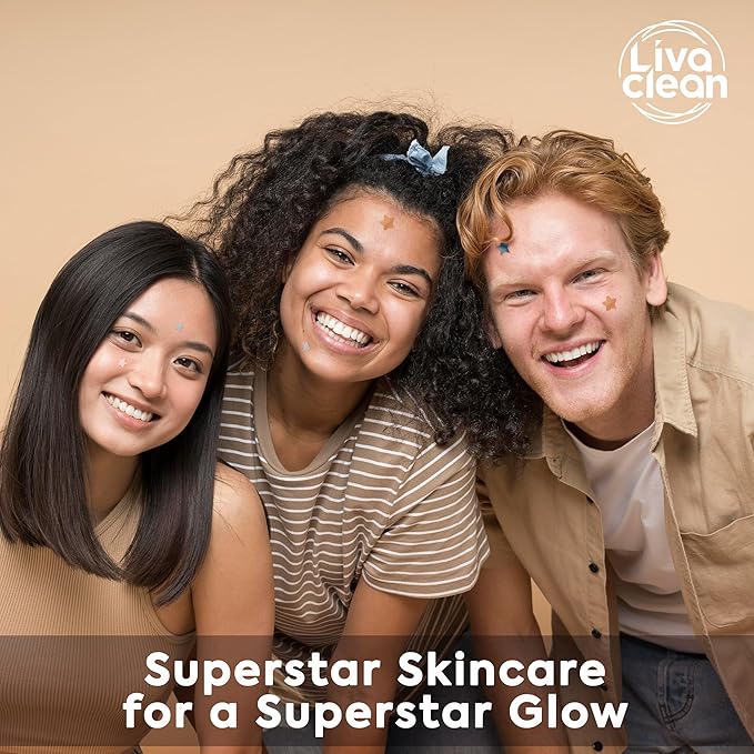 LivaClean 240 CT Neutrals Pimple Patches for Face w/Salicylic Acid & Tea Tree, Hydrocolloid Acne Patches Cute Star Pimple Patch for Healing, Cute Face Stickers, Zit Patch