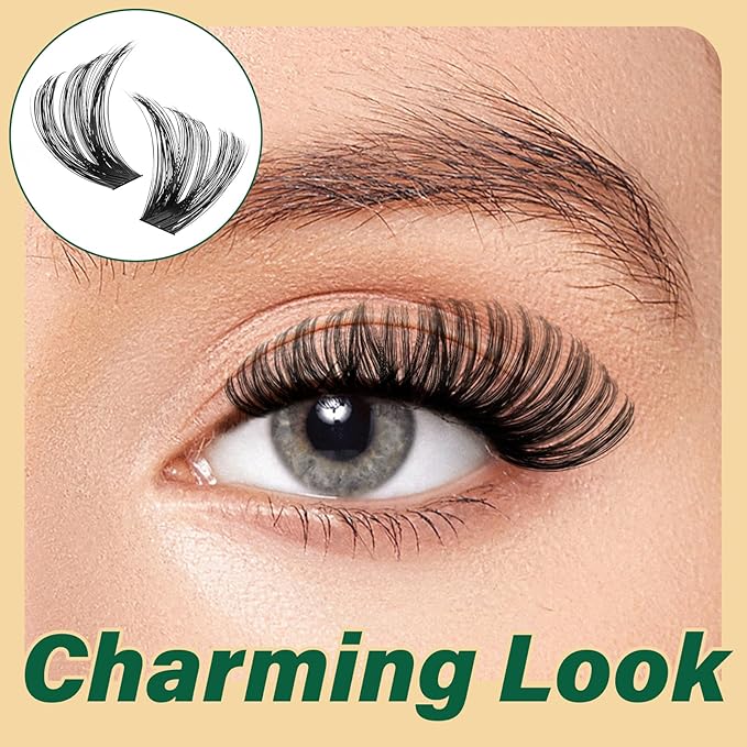 KEYYOU DIY Lash Extension Kit - 280pcs Soft Clusters - 100D Curl - Easy to Apply with Bond, Seal & Remover - At Home