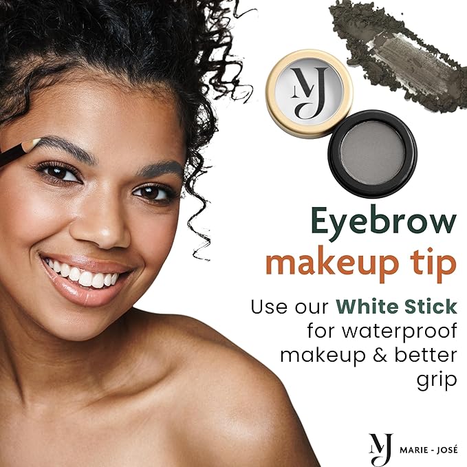 Soft Charcoal Eyebrow Powder – Long-Lasting, Waterproof, Smudge-Proof Brow Powder for Natural, Defined Brows – Vegan & Cruelty-Free Eyebrow Makeup by Marie-José