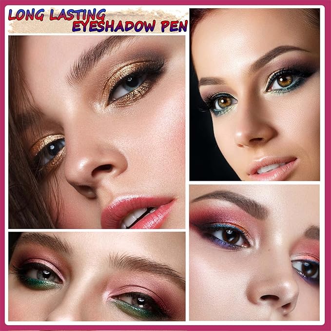 2 in 1 Cream Eyeshadow Stick, Shimmer Smooth Eyeshadow Pencil, Hypoallergenic Waterproof Long Lasting Eye Shadow Highlighter Stick Create High-Impact Multi-Dimensional Eyes Look(Champagne Shimmer #04)