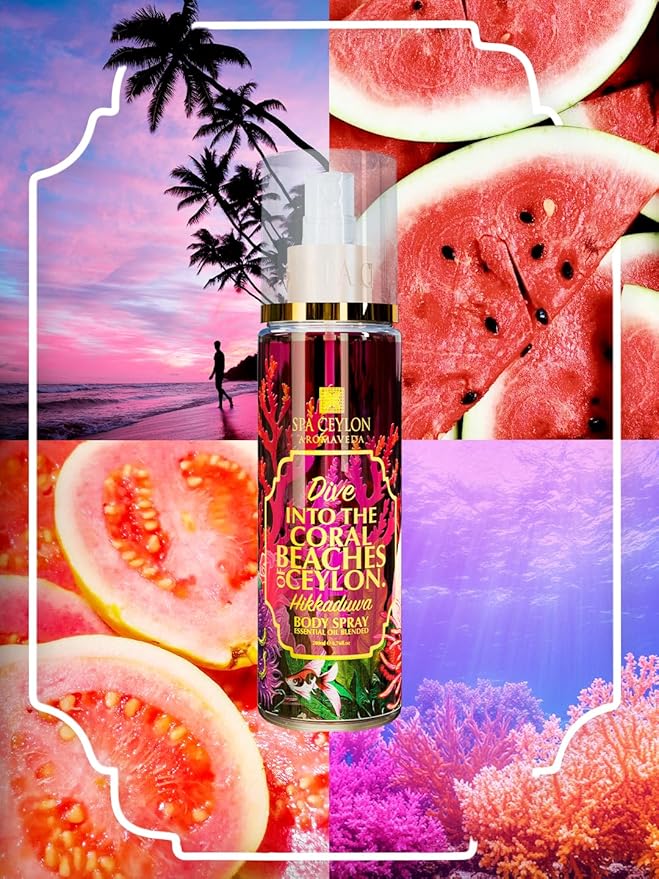 SPA CEYLON Hikkaduwa Body Spray for Women | Refreshing Summer Fragrance Spray | Fruity Scent | Watermelon Pineapple Guave | 200ml