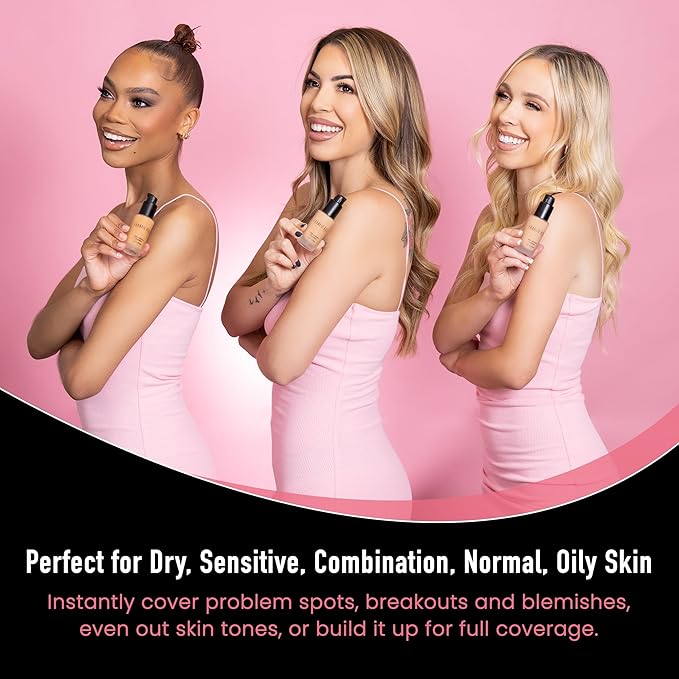 Frankie Rose Cosmetics Matte Perfection Foundation Makeup – Long-Lasting, Hydrating Foundation for Semi-Matte Finish - Full Coverage for All Skin Types - (Fair) 1.0 US fl oz / 30 ml