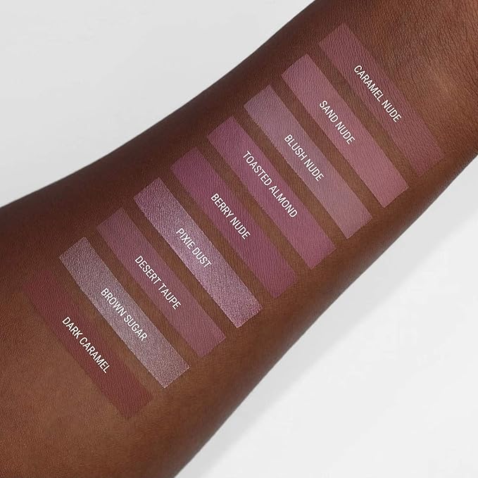 Aromi Metallic Liquid Lipstick | Dusty Rose Lip Color w/Shimmery Finish, Long-Lasting, Waterproof, Nude Berry, Vegan, Cruelty-Free (Pixie Dust)