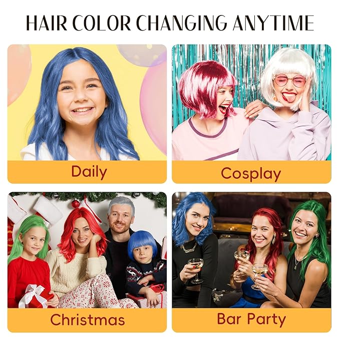 Hair Color Wax Temporary Hair Color Natural Washable Instant Blue Hair Dye for DIY Hairstyle