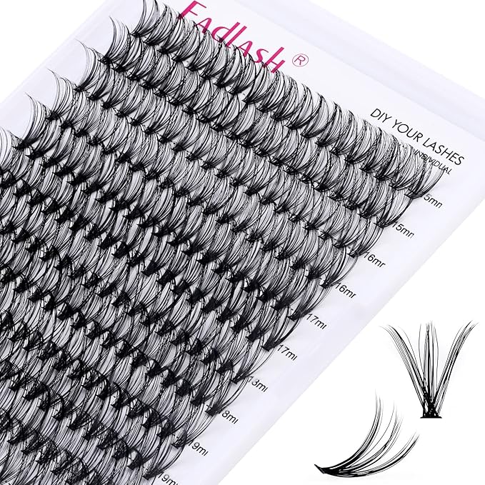 Individual Lashes Big Tray C Curl Lash Clusters 10D 20D 30D 40D Individual Lash Extensions Cluster Lashes Lash Extension Supplies Eyelash Clusters (30D-0.07C, 15-20mm)