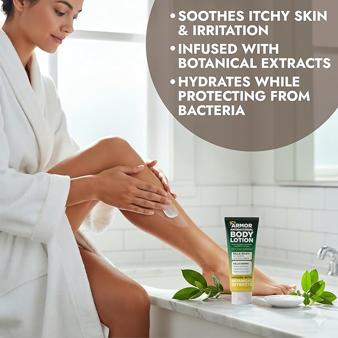 Antibacterial Body Lotion Antifungal Cream | Kills 99.9% of Germs and Bacteria | Helps Sanitize Skin | Infused with Botanical Extracts | Leaves Skin Fresh, Soft & Moisturized | Body Lotion 4 fl oz