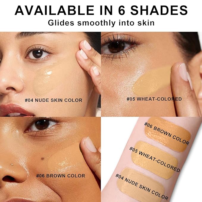 Mushroom Head Air Cushion CC Cream BB Cream Even Skin Tone Liquid Foundation, Concealer Lasting Makeup Base Primer (#06 Brown)