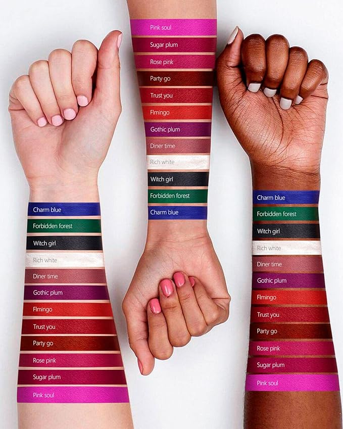 MAKI YIKA 3Pcs Matte Liquid Lipstick Set, Purple Plum Pink Lipstick Long Lasting Smudge Proof Non Transfer Lip Makeup (Purple+Plum+Pink)