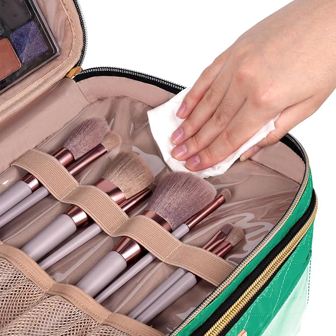 8.8L Makeup Travel Bag Women, Large Cosmetic Case, Makeup Bag Organizer Box Travel-Size Accessories Bottles, Brushes, and Skin Care Products, Toiletry Bag for Women 2.33 GAL
