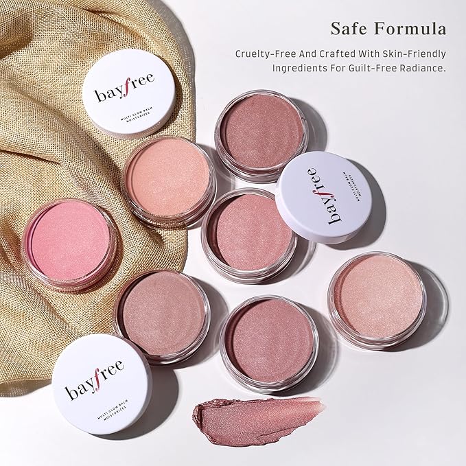 bayfree Multi Glow Balm, Cream Blush for Cheeks, Blush Balm Face Makeup, Radiant Finish, Hydrating, Creamy, Lightweight & Blendable Color, Face Makeup, 0.63 Oz (Peony Garden)