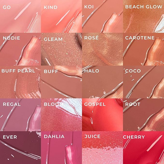 FITGLOW Beauty Lip Colour Serum | Hydrating Lip Gloss | Plumping Anti-Aging Lip Treatment | Natural Shine with Pomegranate Sterols & Collagen | Buildable Color for Dry Chapped Lips | Gleam - 10g
