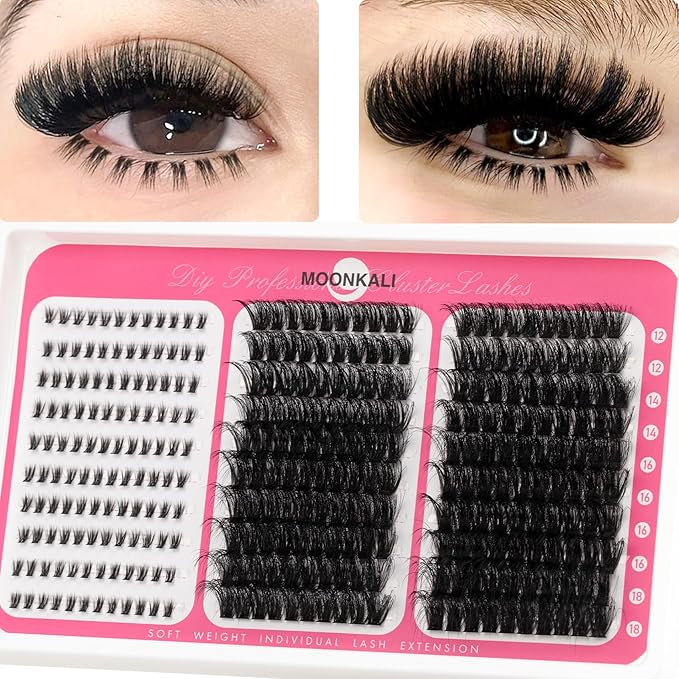 Fluffy Lash Clusters 80D 100D Mix Individual Lashes Clusters With Bottom Eyelash Clusters 12-18MM Thick Volume Cluster Eyelash Extensions Waterproof D Curly DIY Fake Mink Eyelashes Extension