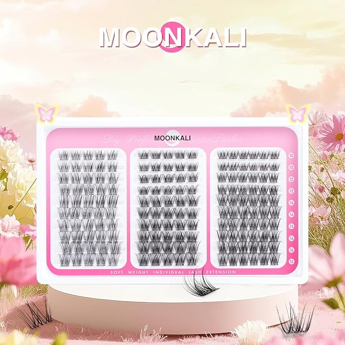 Natural Lash Clusters Wispy Eyelash Clusters 3 Styles Mix Cluster Eyelash Extensions D Curly Individual Lashes 10-16 mm Versatile Eyelashes Clusters with Thin Clear Lash Band