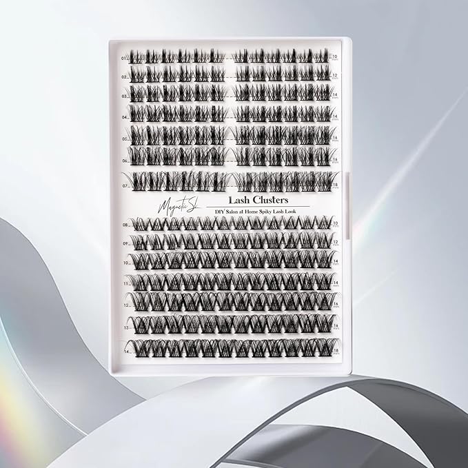 Lash Clusters 168pcs Manga Lash Extension 10-18mm Cluster Eyelash Extensions Natural Band Lash D-Curl Individual Lashes -M37+M38(Fairy+Natural)