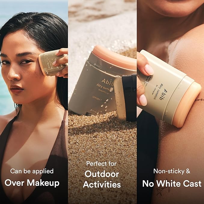Abib Airy Sunstick Protection Bar Broad Spectrum SPF50+ 0.81 oz / 23 g (Semi-matte) | Korean Suncreen Stick Suncare Sunblock, No Whitecast, Protector Solar Barra, Water resistant