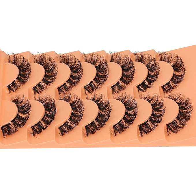 Natural Cluster Lashes Wispy False Eyelashes Individual Lashes Mink Strips Eyelash Extensions DIY Lashes 7 Pairs Multipack by Eefofnn