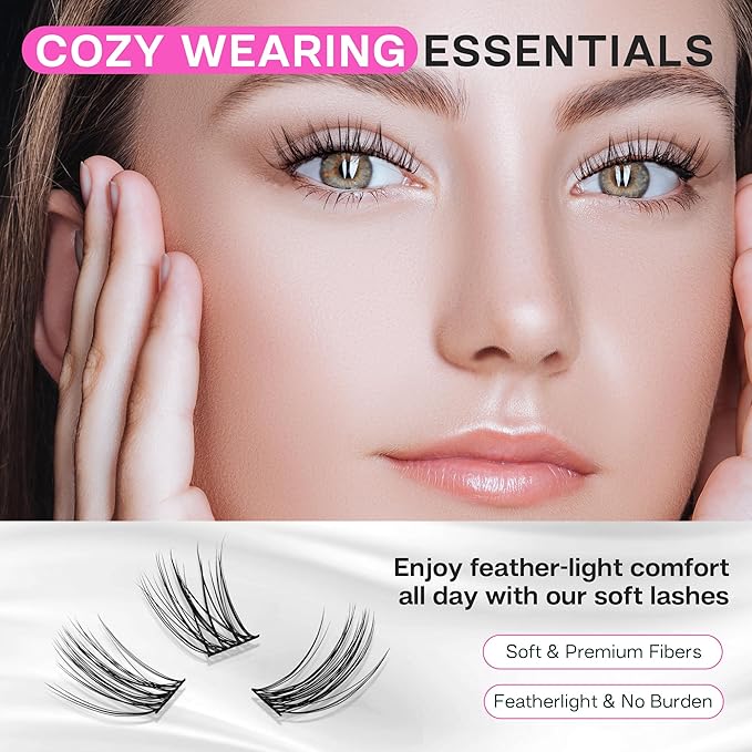 WINKGIGGLE Cluster Lashes Wispy Lash Pack Soft 3D Volume Faux Mink Lashes CDD12MIX
