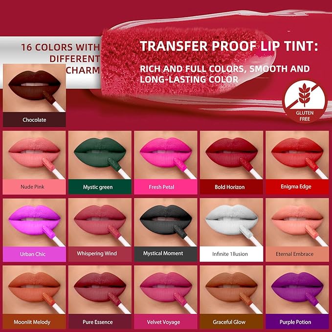 Smoky Rose Liquid Lipstick - Long-Lasting, Smudge-Proof, Transfer-Resistant Lip Color,Waterproof, Non-Transfer Formula (Moonlit Melody)