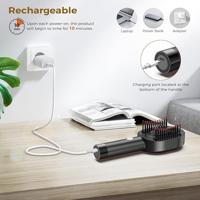 Scalp Massage Comb & Brush, 2-in-1 Waterproof Hair Oil Dispenser, Electric Comb with 3 Massage Modes for Hair Care & Relaxation, Handheld Portable Scalp Massager, Gifts for Men